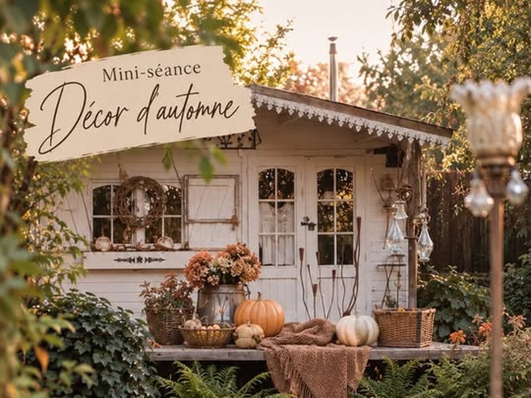 Visuel d’inspiration du décor d’automne devant la cabane du jardin de Bertrix