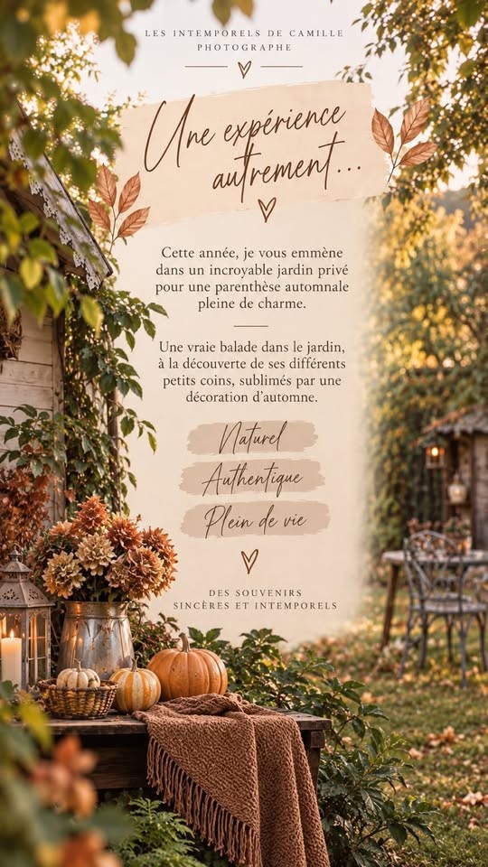 Inspiration pour une séance photo d’automne en extérieur dans un jardin